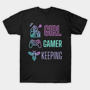 Girl Gamer Beekeeping Cute Design T-Shirt